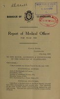 view [Report 1938] / Medical Officer of Health, Llanidloes Borough.
