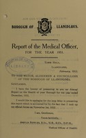 view [Report 1951] / Medical Officer of Health, Llanidloes Borough.