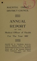 view [Report 1937] / Medical Officer of Health, Maesteg U.D.C.