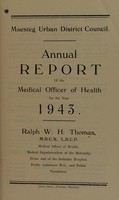 view [Report 1943] / Medical Officer of Health, Maesteg U.D.C.