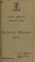 view [Report 1951] / Medical Officer of Health, Merthyr Tydfil County Borough.