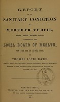 view [Report 1866] / Sanitary Inspector, Merthyr Tydfil Local Board.