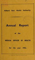 view [Report 1954] / Milford (Haven) Port Health Authority.