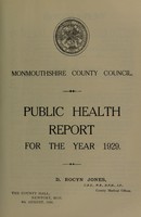 view [Report 1929] / Monmouthshire County Council.