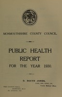 view [Report 1930] / Monmouthshire County Council.