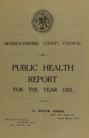 view [Report 1931] / Monmouthshire County Council.