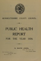 view [Report 1934] / Monmouthshire County Council.