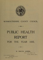 view [Report 1935] / Monmouthshire County Council.