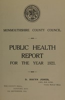 view [Report 1921] / Medical Officer of Health, Monmouthshire County Council.