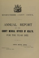 view [Report 1952] / Medical Officer of Health, Monmouthshire County Council.