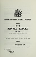 view [Report 1971] / Medical Officer of Health, Monmouthshire County Council.