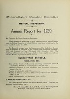 view [Report 1929] / School Health Service, Monmouthshire County Council.