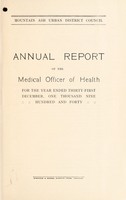 view [Report 1940] / Medical Officer of Health, Mountain Ash U.D.C.