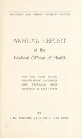 view [Report 1954] / Medical Officer of Health, Mountain Ash U.D.C.