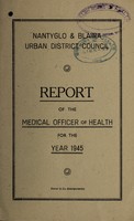 view [Report 1945] / Medical Officer of Health, Nantyglo U.D.C.