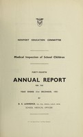 view [Report 1951] / School Medical Officer of Health, Newport (Gwent) County Borough.