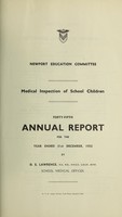 view [Report 1952] / School Medical Officer of Health, Newport (Gwent) County Borough.