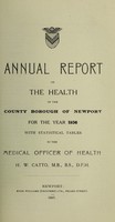 view [Report 1936] / Medical Officer of Health, Newport (Gwent) County Borough.