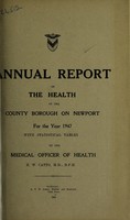 view [Report 1947] / Medical Officer of Health, Newport (Gwent) County Borough.