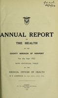 view [Report 1952] / Medical Officer of Health, Newport (Gwent) County Borough.
