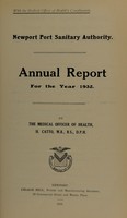 view [Report 1932] / Medical Officer of Health, Newport (Gwent) Port Health Authority.