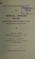 view [Report 1952] / Medical Officer of Health, Newtown & Llanllwchaiarn U.D.C.