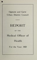 view [Report 1952] / Medical Officer of Health, Ogmore & Garw U.D.C.