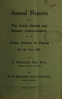 view [Report 1925] / Medical Officer of Health, Panteg U.D.C.