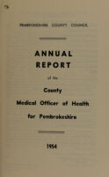 view [Report 1954] / Medical Officer of Health, Pembrokeshire County Council.