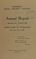 view [Report 1925] / Medical Officer of Health, Penybont R.D.C.