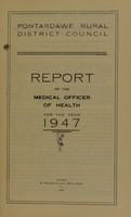 view [Report 1947] / Medical Officer of Health, Pontardawe R.D.C.