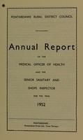 view [Report 1952] / Medical Officer of Health, Pontardawe R.D.C.