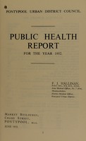 view [Report 1952] / Medical Officer of Health, Pontypool U.D.C.