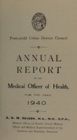 view [Report 1940] / Medical Officer of Health, Pontypridd U.D.C.