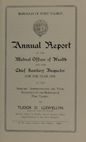 view [Report 1939] / Medical Officer of Health, Port Talbot Borough.