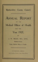 view [Report 1927] / Medical Officer of Health, Radnorshire County Council.