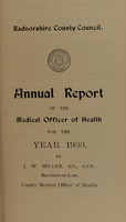 view [Report 1933] / Medical Officer of Health, Radnorshire County Council.