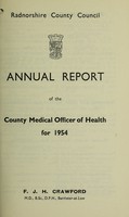 view [Report 1954] / Medical Officer of Health, Radnorshire County Council.
