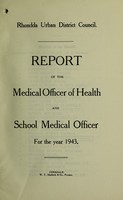 view [Report 1943] / Medical Officer of Health, Rhondda U.D.C.