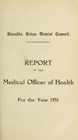 view [Report 1951] / Medical Officer of Health, Rhondda U.D.C.