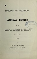 view [Report 1953] / Medical Officer of Health, Welshpool Borough.