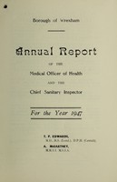 view [Report 1947] / Medical Officer of Health, Wrexham Borough.