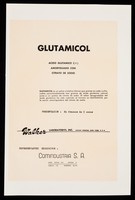 view Glutamicol : acido glutamico ... amortiguado con citrato de sodio / Walker Laboratories, Inc., representantes exclusivos Comindustria S.A.