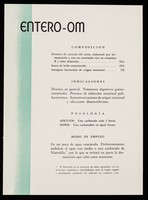 view Entero-Om ... : La eficacia de las vacunas Om contribuye al prestigio del médico : vacuna oral Salmonela Vi Om / Laboratorios Om.