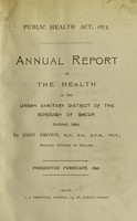 view [Report 1896] / Medical Officer of Health, Bacup Borough.