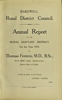 view [Report 1919] / Medical Officer of Health, Bakewell R.D.C.