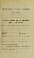 view [Report 1896] / Medical Officer of Health, Bakewell R.D.C. Southern Division.