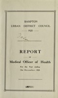 view [Report 1920] / Medical Officer of Health, Bampton U.D.C.