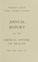 view [Report 1951] / Medical Officer of Health, Barnard Castle R.D.C.