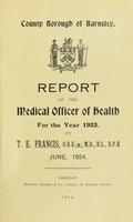 view [Report 1923] / Medical Officer of Health, Barnsley County Borough.
